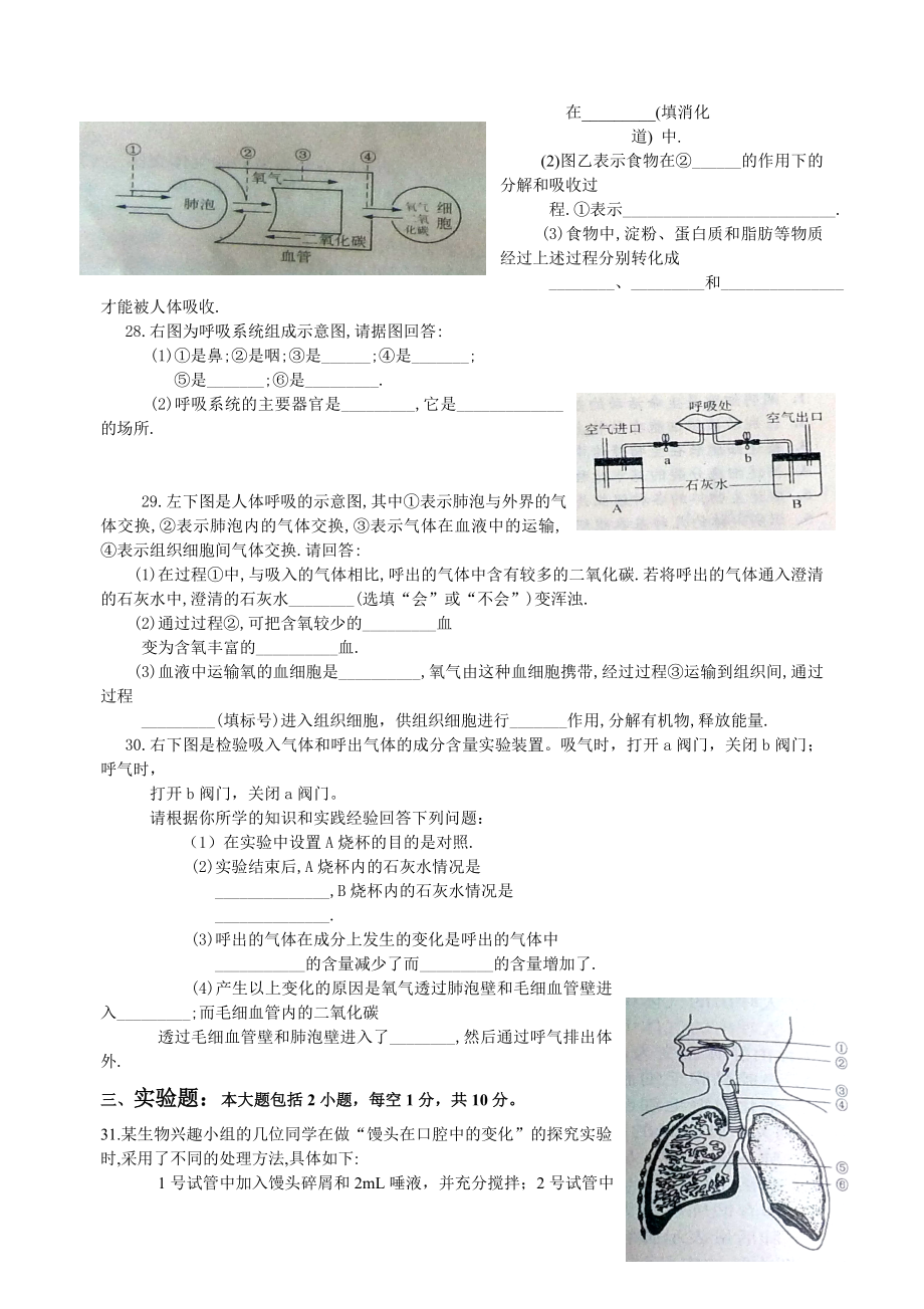 南通市生物复习检测(三)_第3页