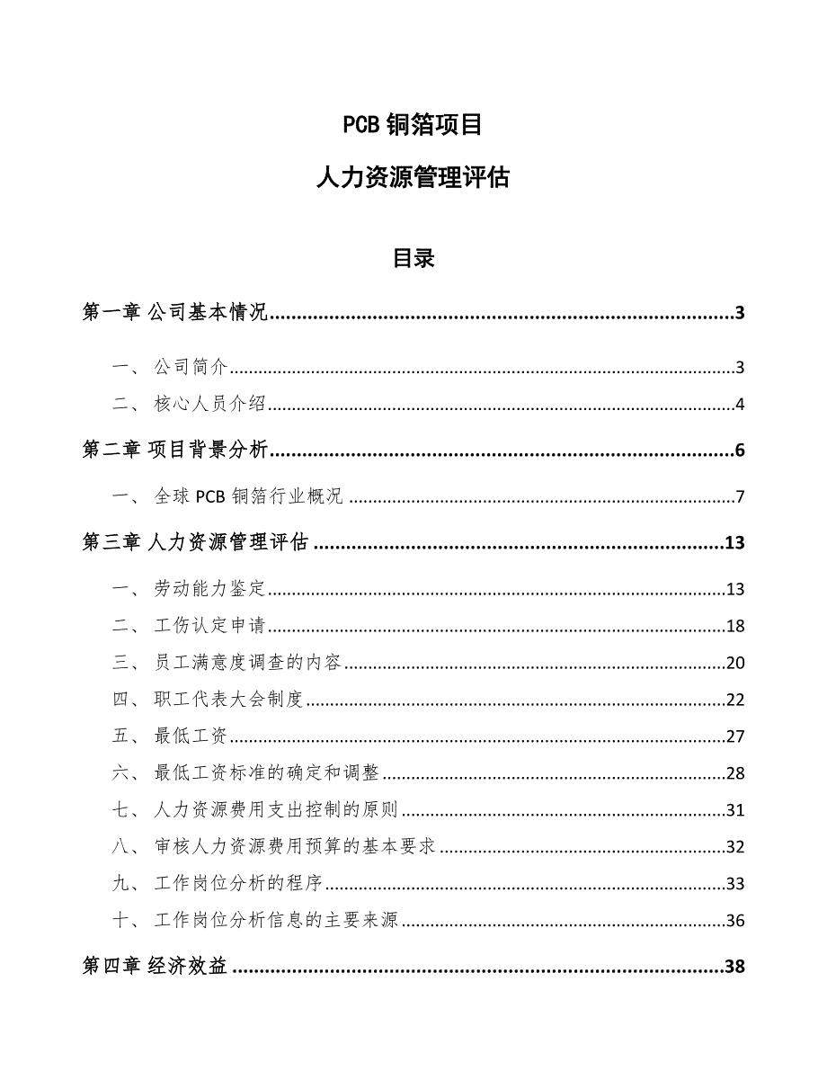 PCB铜箔项目人力资源管理评估_参考_第1页