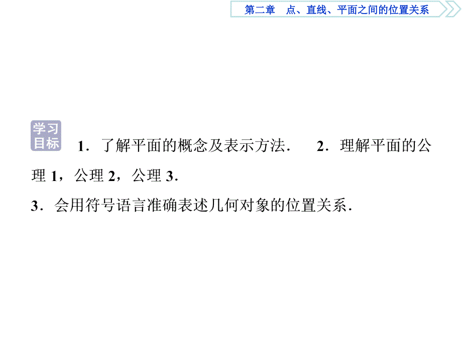 2019高中数学（人教A版）必修二课件：2．1．1　平 面_第3页