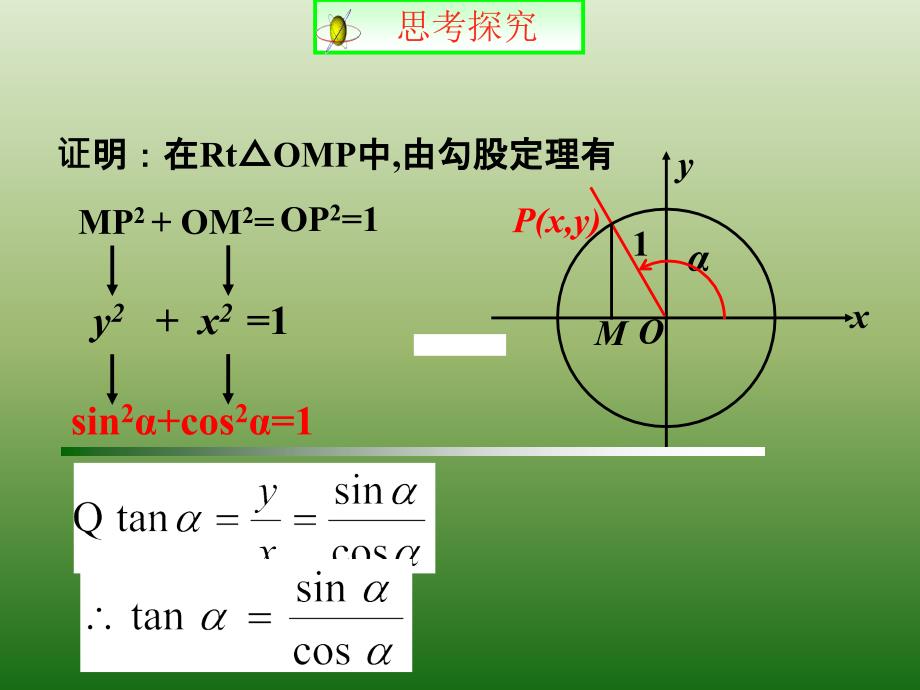 人教A版高中数学必修四 1-2-2 同角三角函数的基本关系 课件 （共14张PPT）_第3页