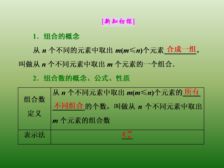 高中数学人教A版选修2-3课件：1-2-2　第一课时　组合与组合数公式_第2页