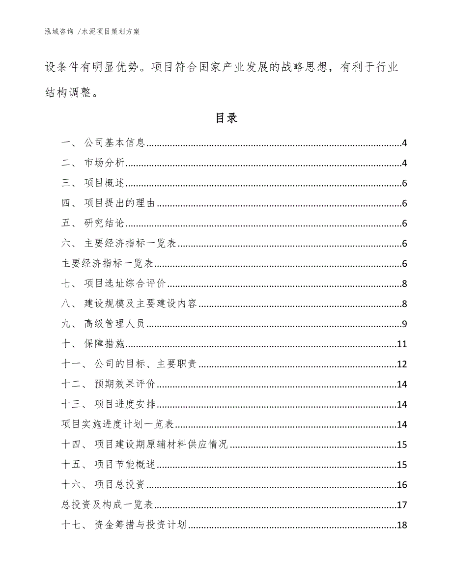 水泥项目策划方案（模板范文）_第2页