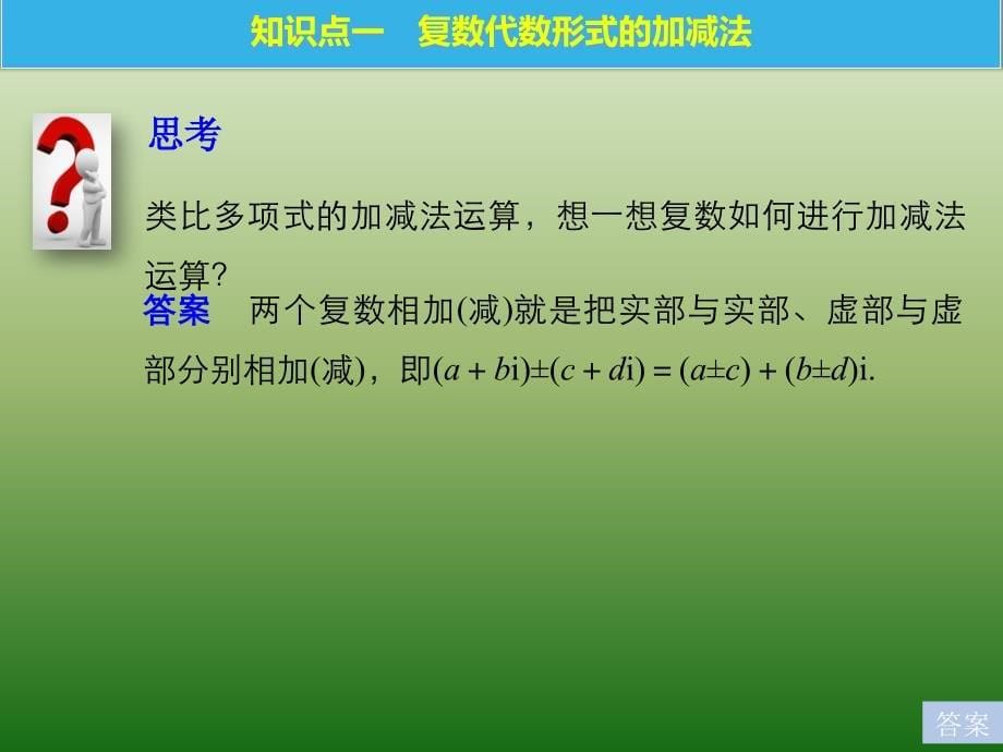 高中数学人教版A版选修1-2课件：3-2-1 复数代数形式的加减运算及其几何意义_第5页