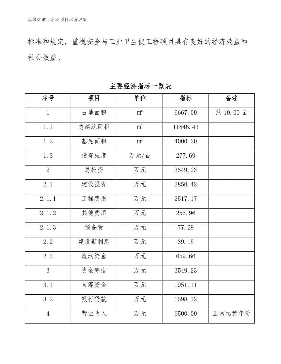 水泥项目运营方案（模板范文）_第5页