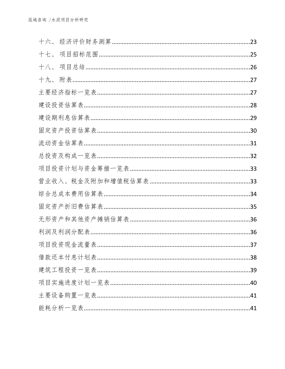 水泥项目分析研究（模板范本）_第2页