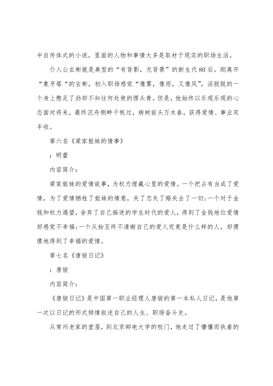 最新职场励志小说排行榜_第3页