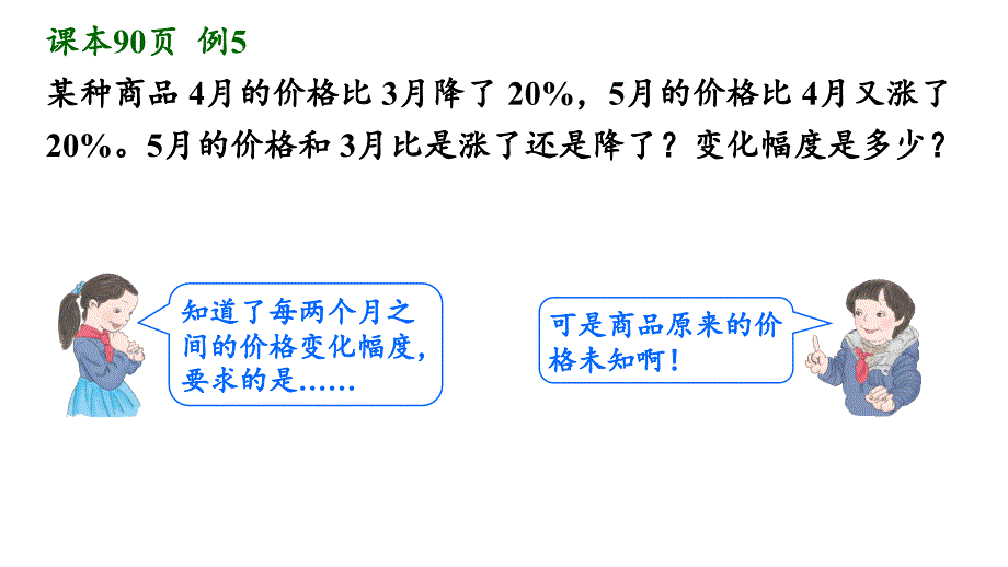 人教版六年级数学上册第六单元之《已知一个量两次的增减变化幅度-求最后变化幅度》(例5)ppt课件_第3页