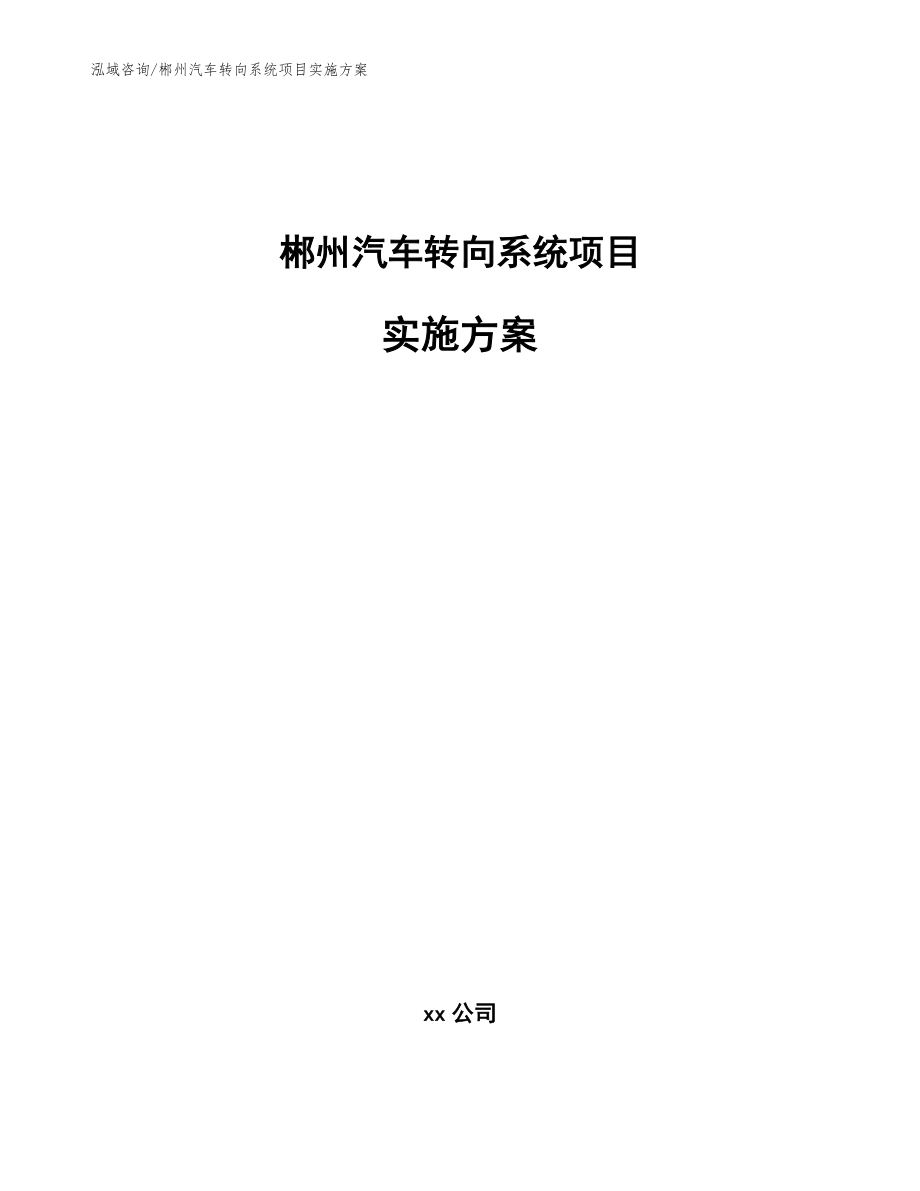 郴州汽车转向系统项目实施方案范文参考_第1页