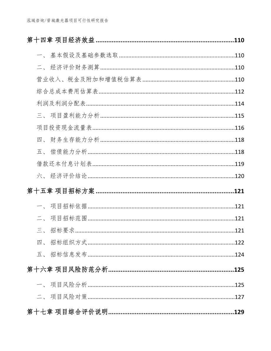 晋城激光器项目可行性研究报告（模板）_第5页