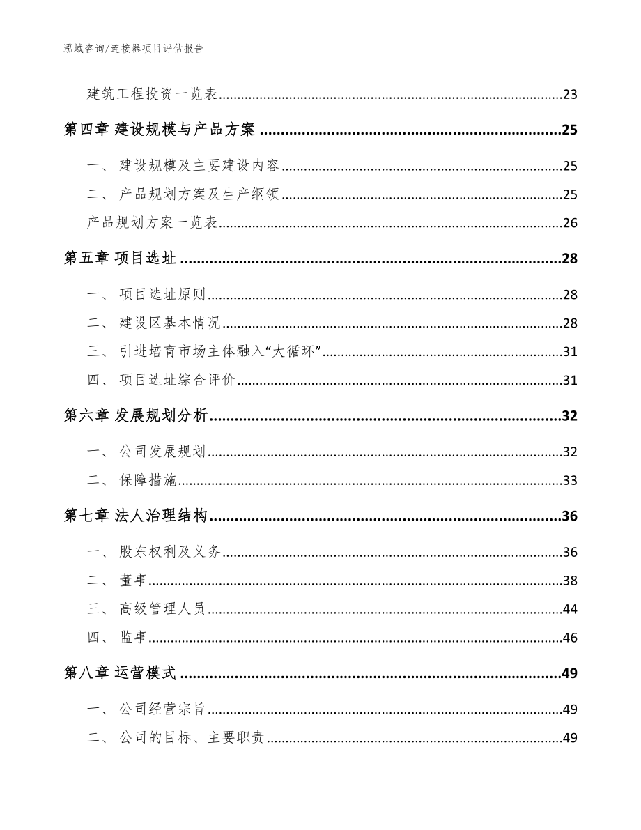 连接器项目评估报告模板参考_第2页