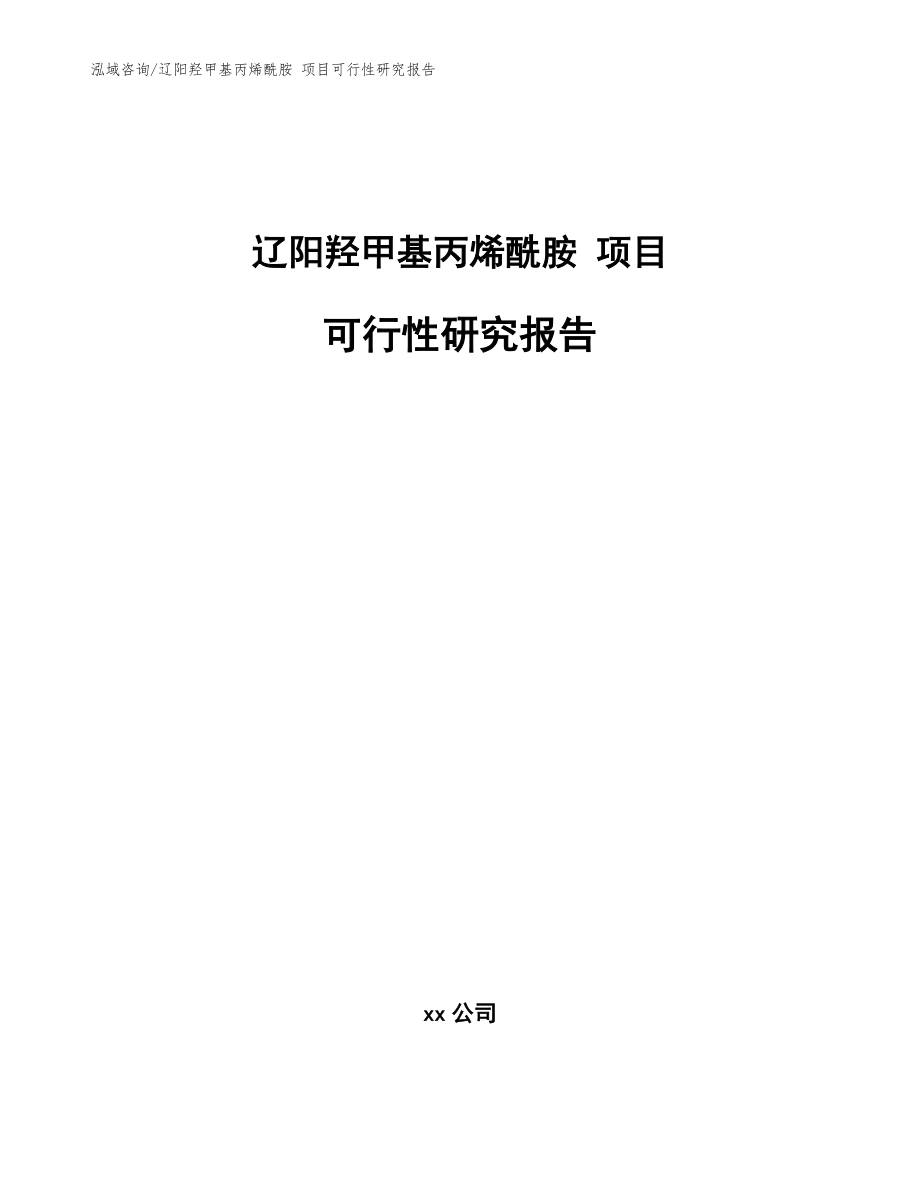 辽阳羟甲基丙烯酰胺 项目可行性研究报告（范文）_第1页