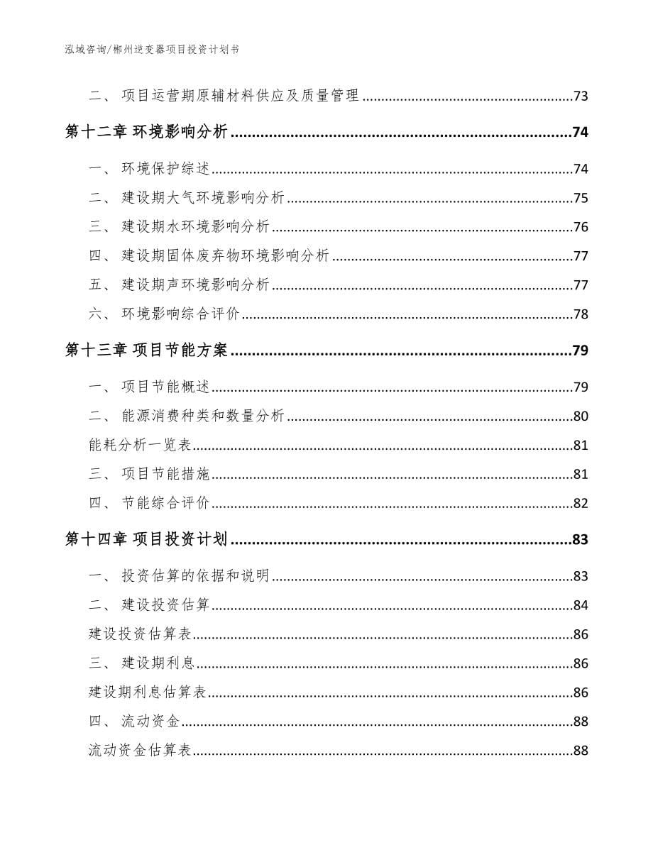 郴州逆变器项目投资计划书【参考模板】_第5页