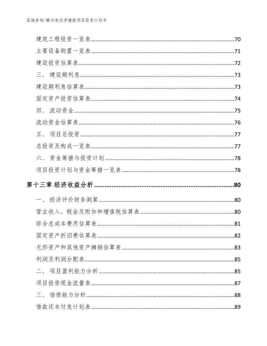 赣州电化学储能项目投资计划书（参考模板）_第5页