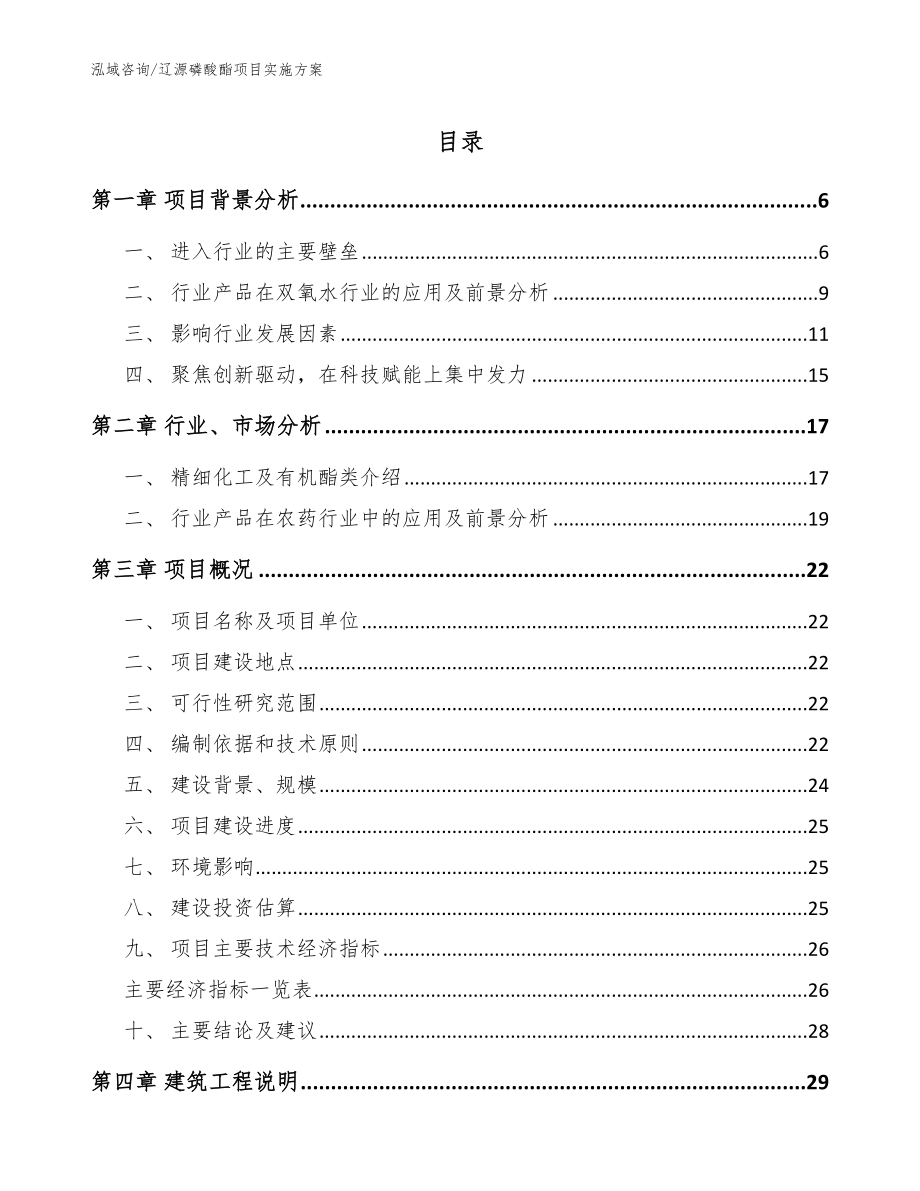 辽源磷酸酯项目实施方案_参考范文_第1页