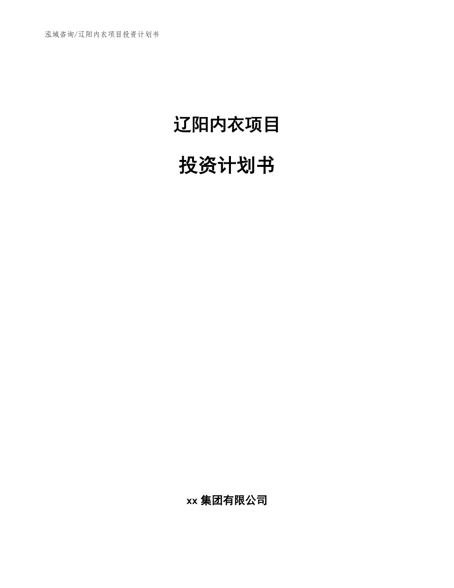 辽阳内衣项目投资计划书范文模板_第1页