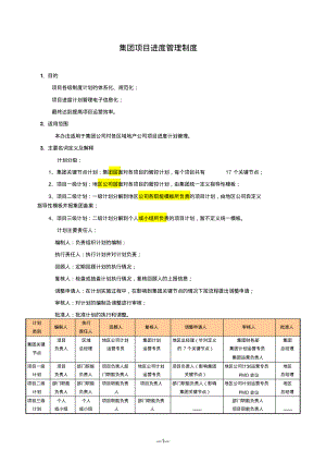 集团项目进度管理制