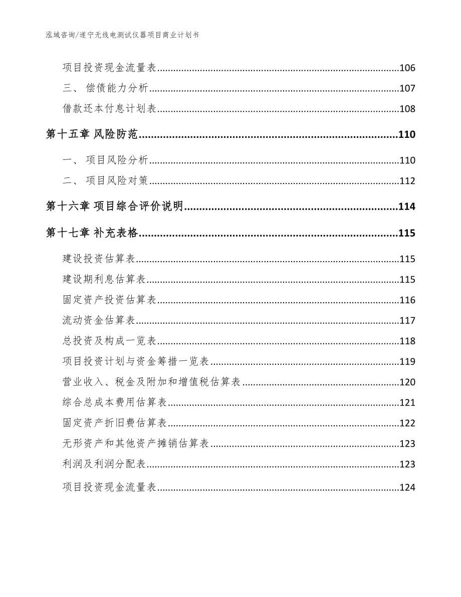 遂宁无线电测试仪器项目商业计划书【范文】_第5页