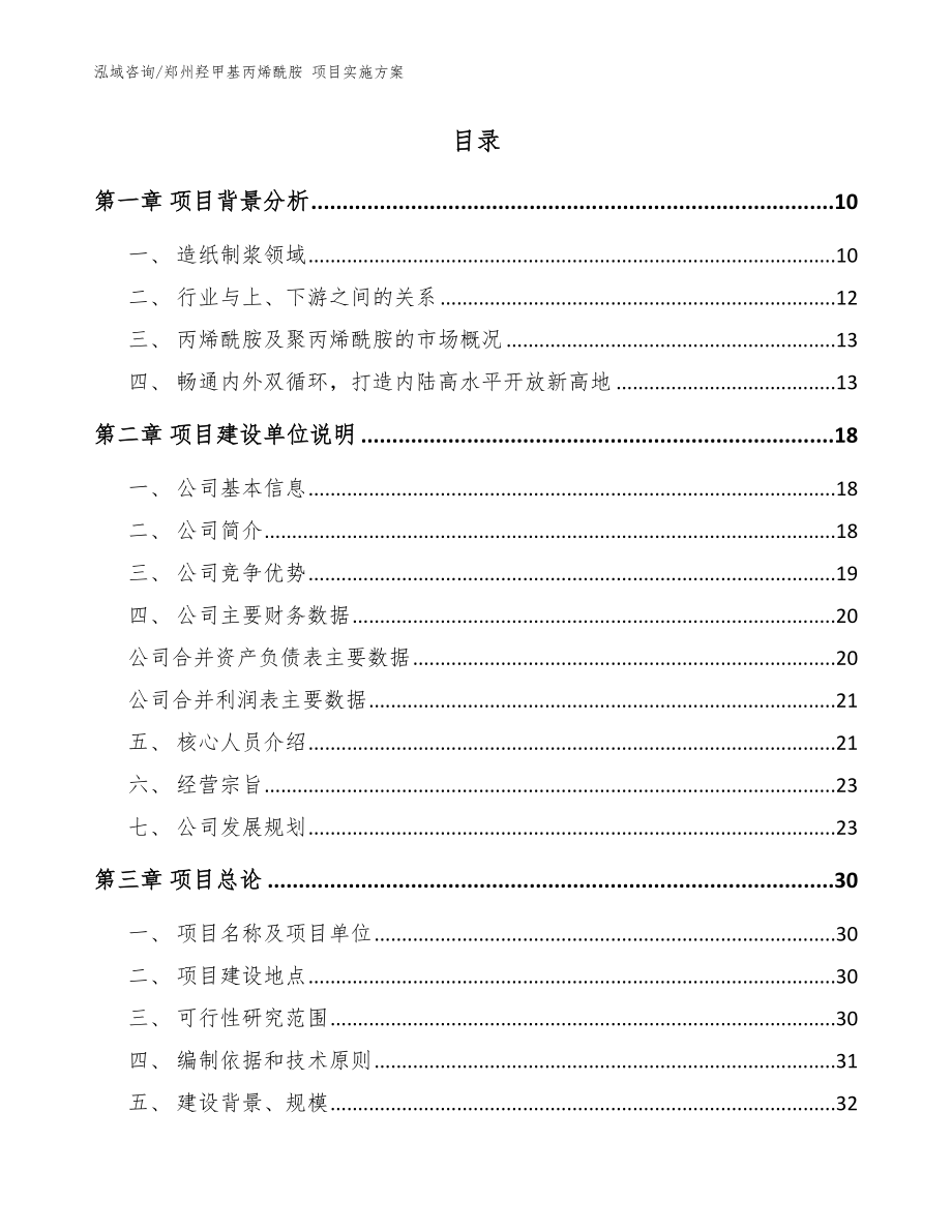 郑州羟甲基丙烯酰胺 项目实施方案（模板）_第2页