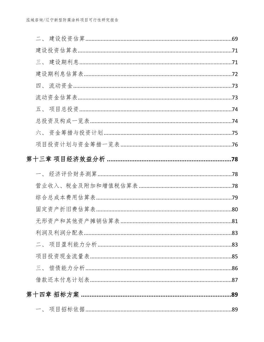 辽宁新型防腐涂料项目可行性研究报告参考范文_第5页