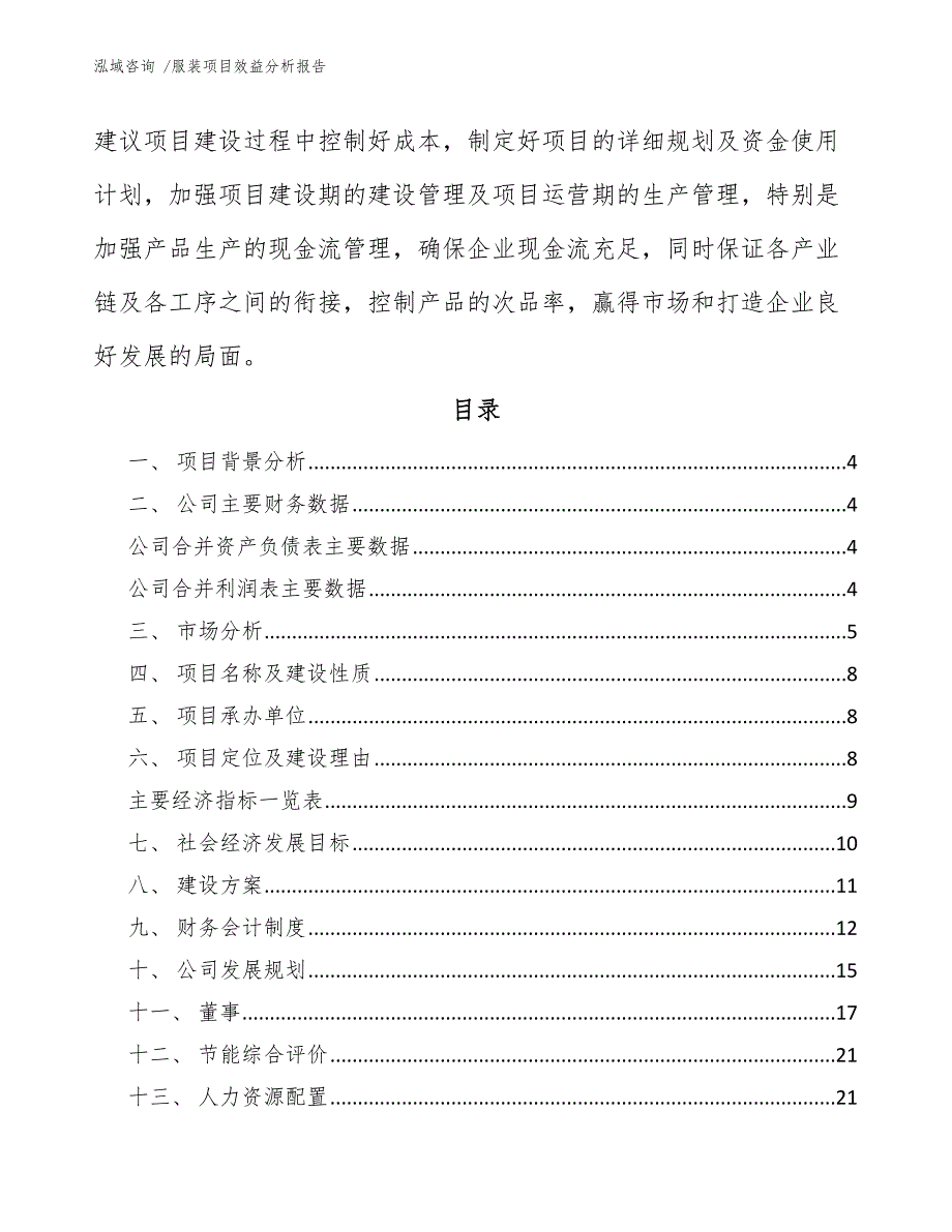 服装项目效益分析报告（范文模板）_第2页