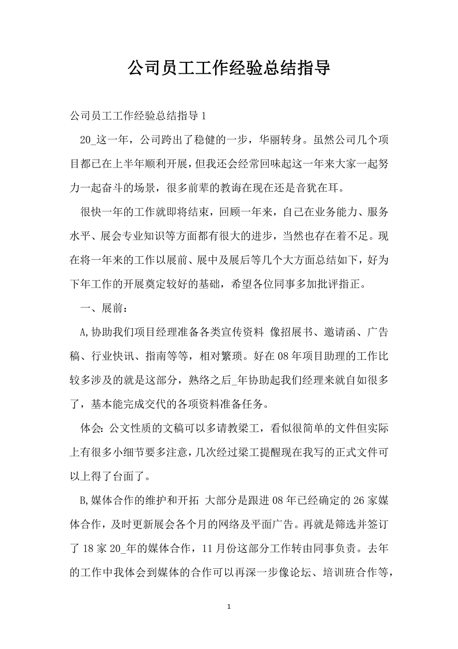 公司员工工作经验总结指导_第1页