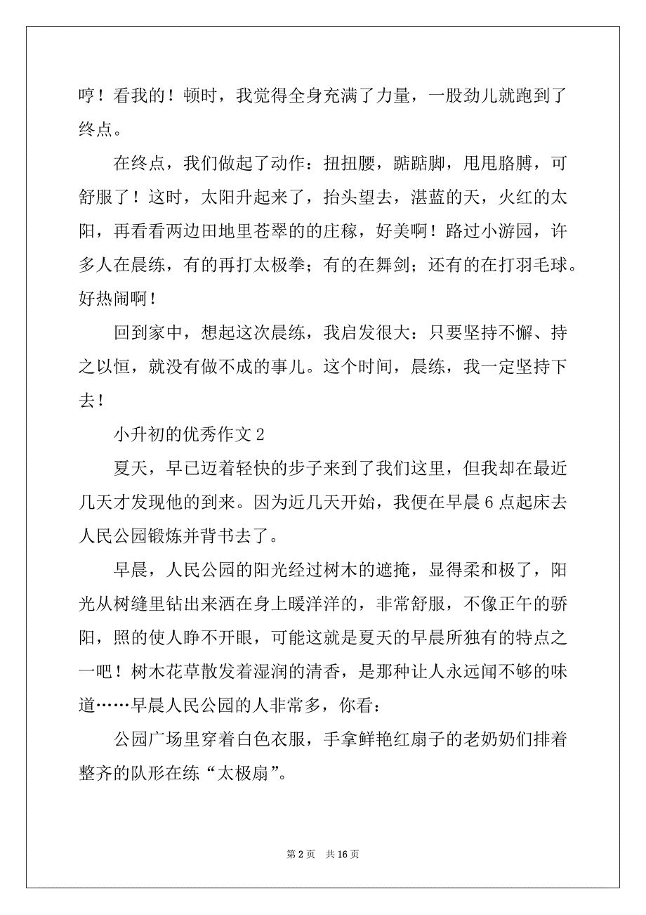 2022年小升初的优秀作文范文（精选12篇）_第2页