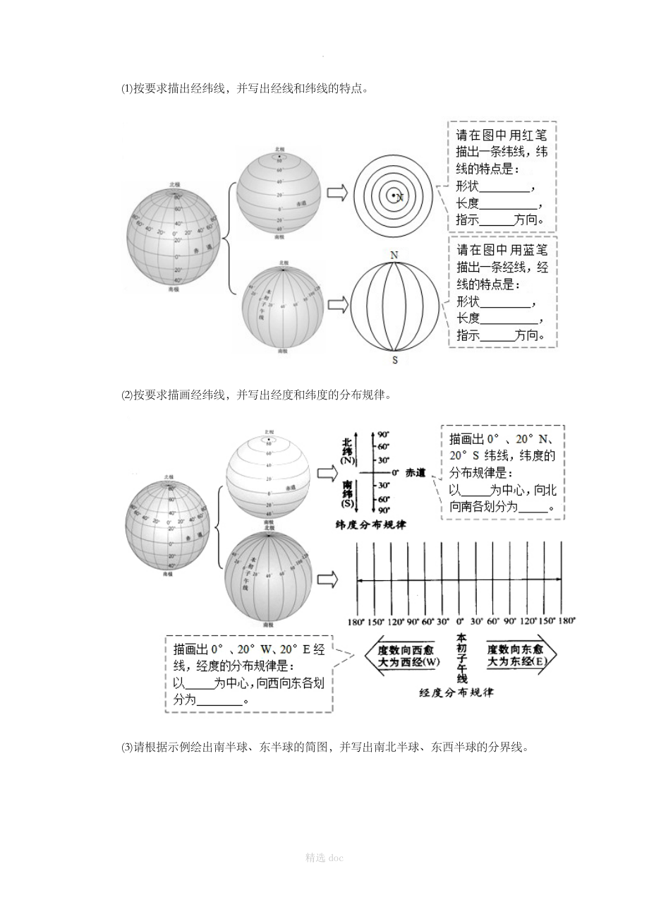 【人教版】地理7年级上册1.1《地球和地球仪》同步练习1_第2页