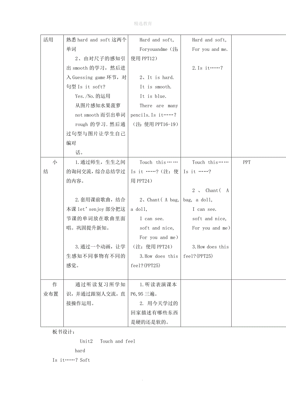 二年级英语下册Module1UsingmyfivesensesUnit2《Touchandfeel》教案（新版）沪教牛津版_第4页