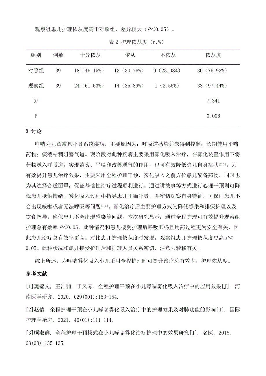 小儿哮喘雾化治疗护理中全程护理干预模式的临床应用研究_第4页