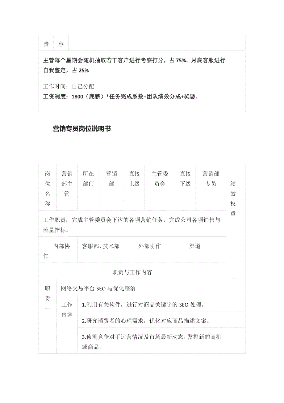 [全]电商各岗位KPI绩效考核表及工作职责_第3页