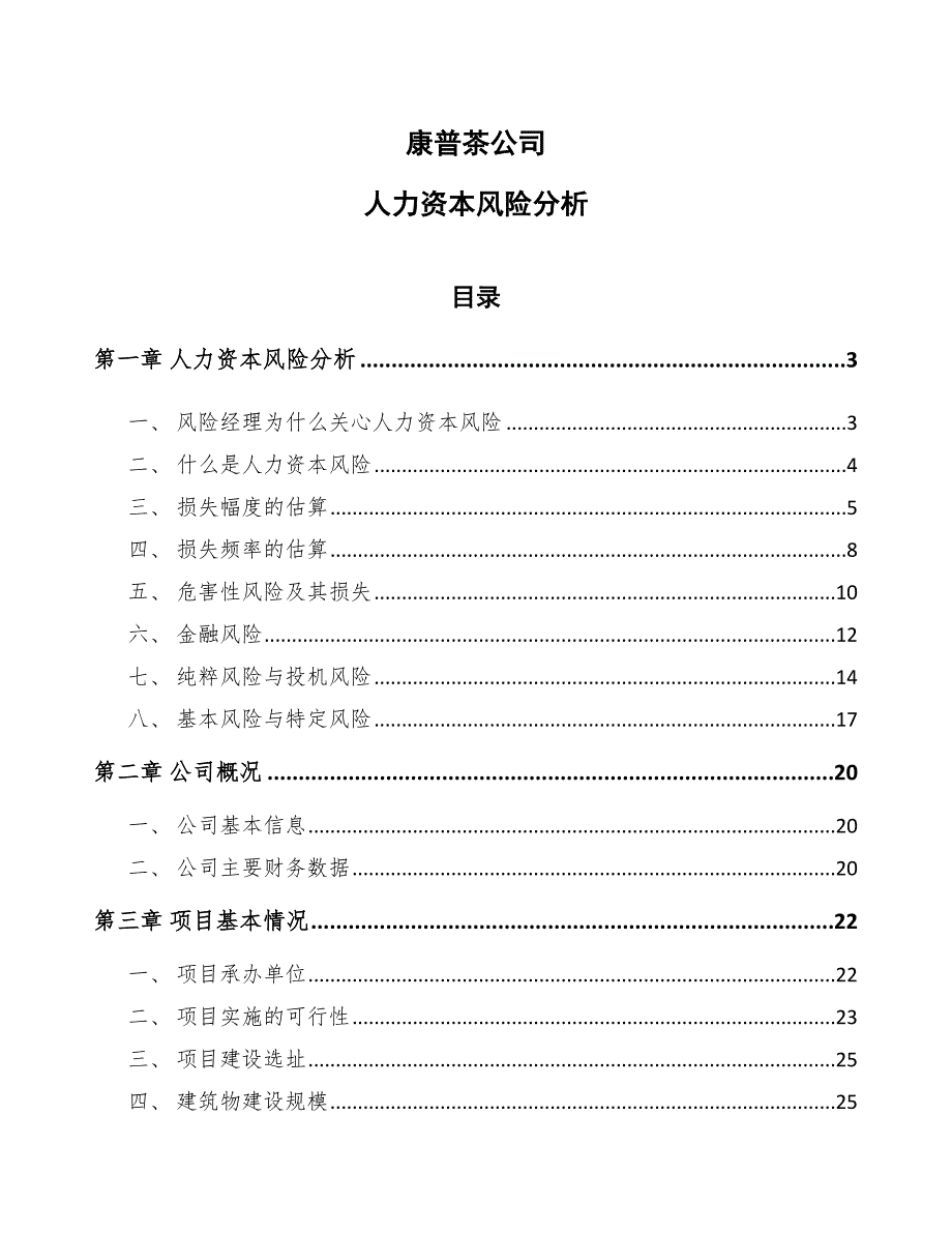 康普茶公司人力资本风险分析_第1页