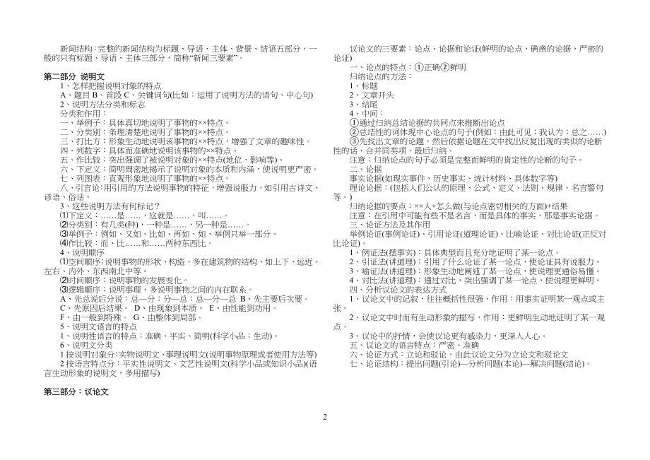 重点初中语文文体知识汇总_第2页