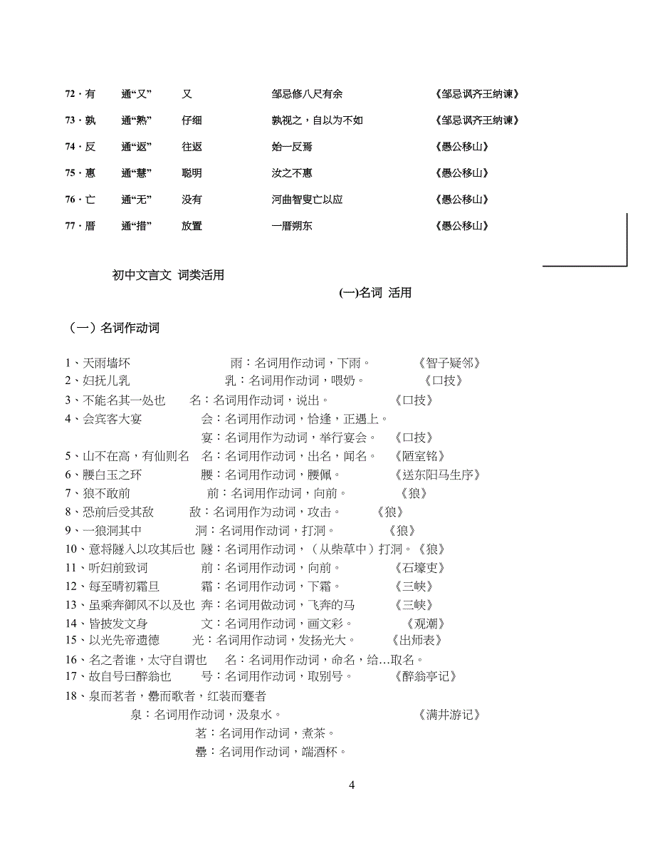 重点初中语文通假字大全(人教版)_第4页