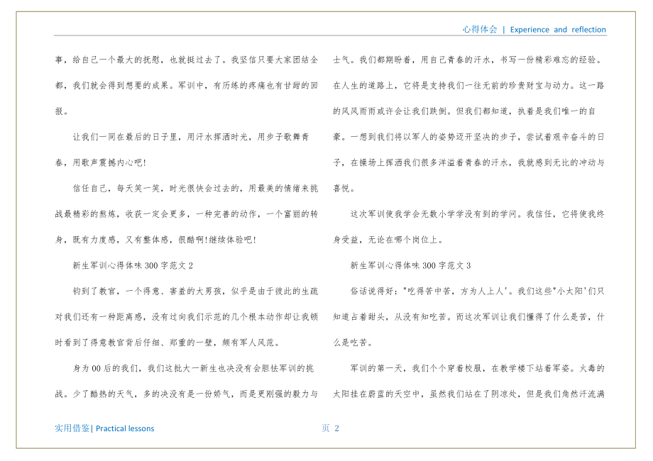 新生军训心得体会300字定义_第3页