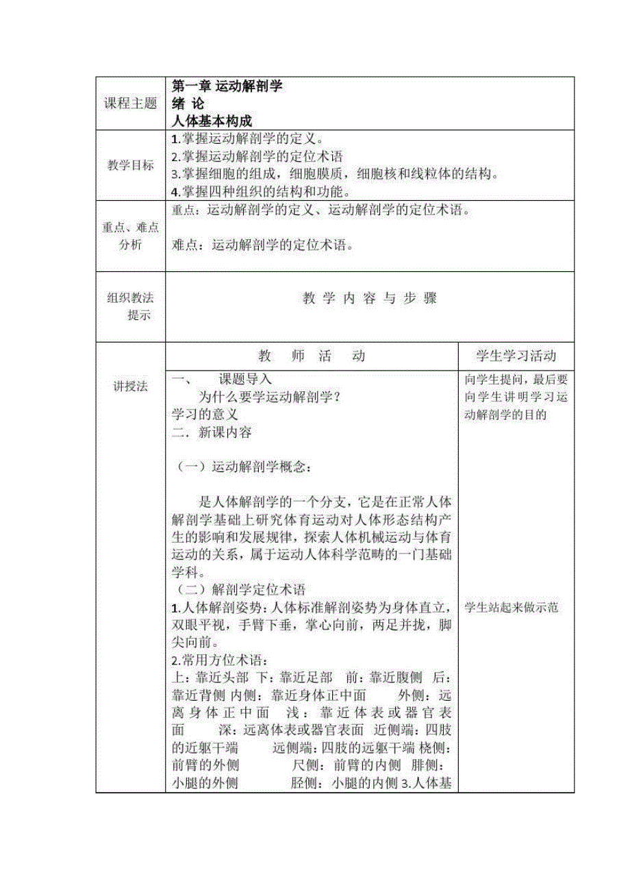 运动解剖学教案(修订版)_第2页