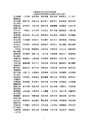 重点初中语文四字词语积累