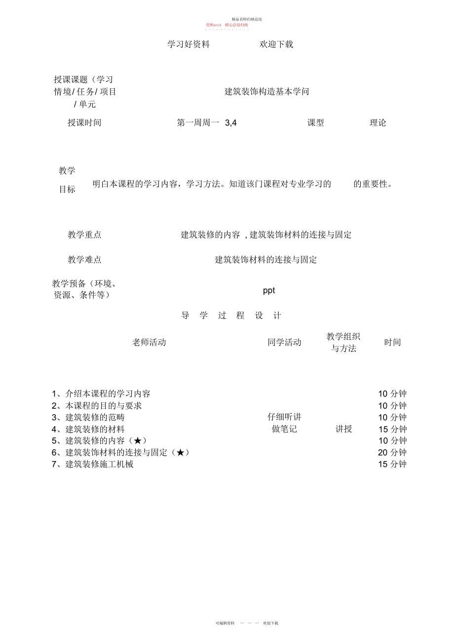 建筑装饰材料与构造教案_第5页