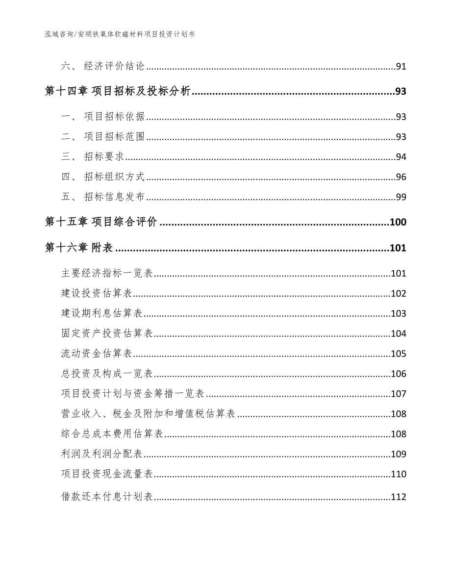 安顺铁氧体软磁材料项目投资计划书（模板范本）_第5页