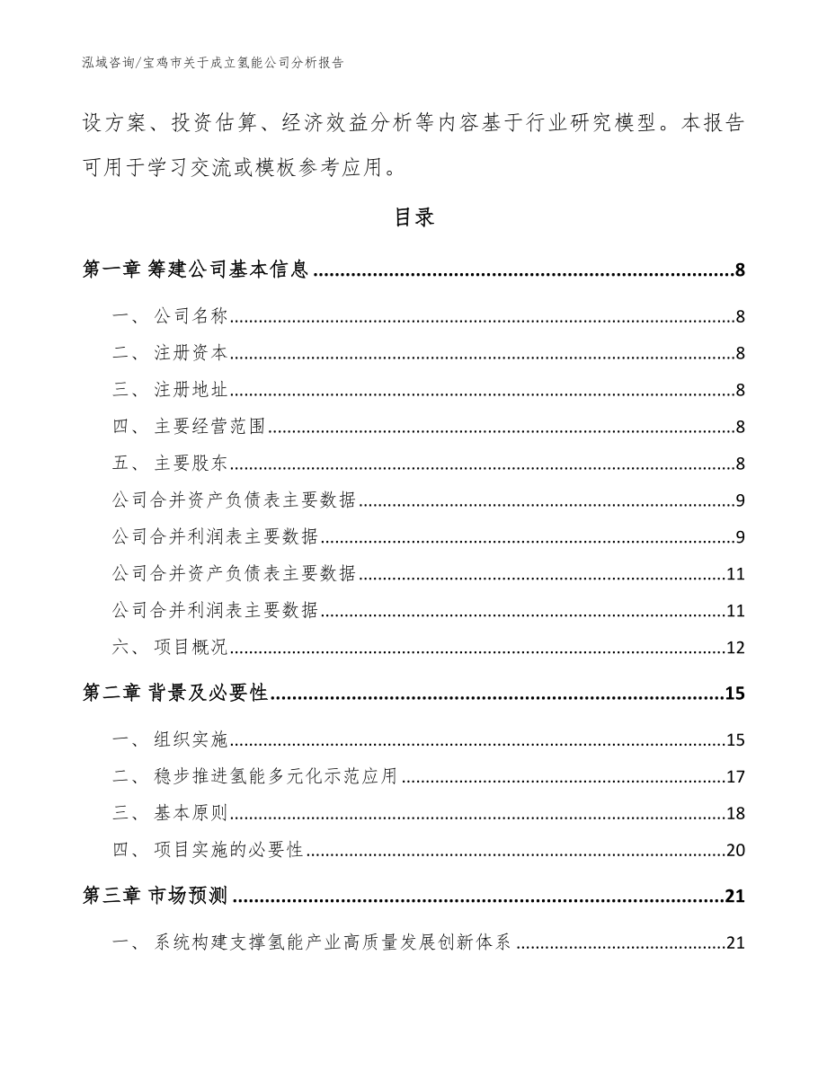 宝鸡市关于成立氢能公司分析报告_参考模板_第3页