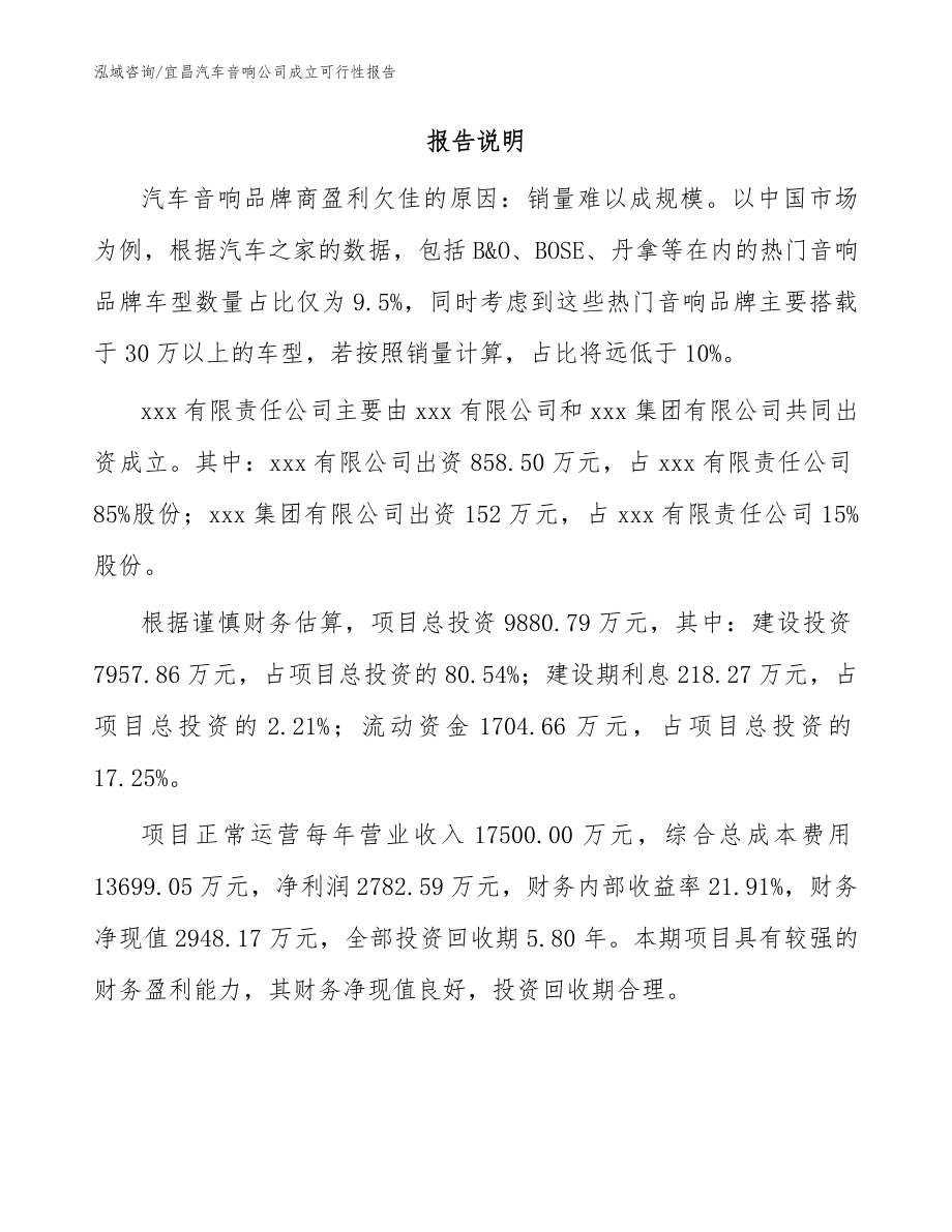 宜昌汽车音响公司成立可行性报告_模板_第2页